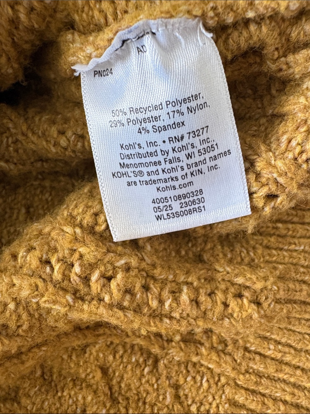 LC Lauren Conrad Cable-Knit Button Cardigan - Mustard - Picture 3 of 3